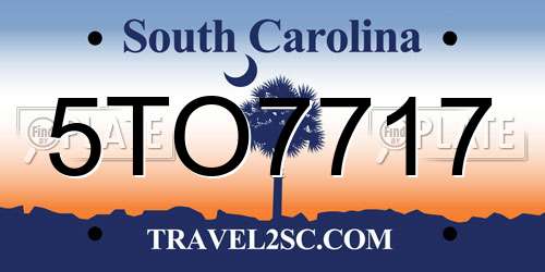 5TO7717 South Carolina License Plate