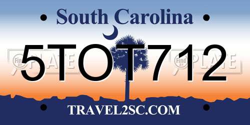 5TOT712 South Carolina License Plate