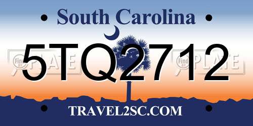 5TQ2712 South Carolina License Plate