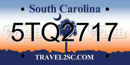 5TQ2717 South Carolina License Plate