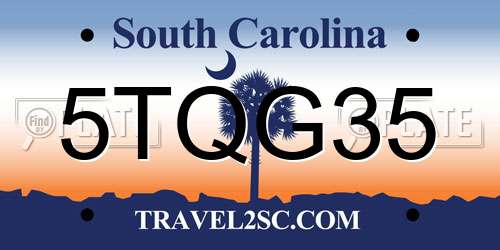 5TQG35 South Carolina License Plate