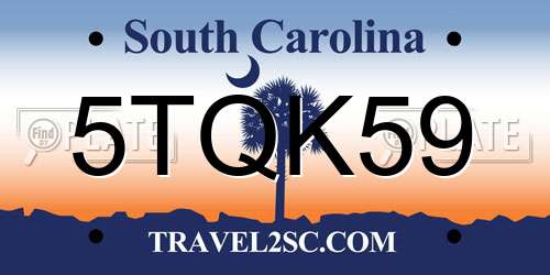 5TQK59 South Carolina License Plate