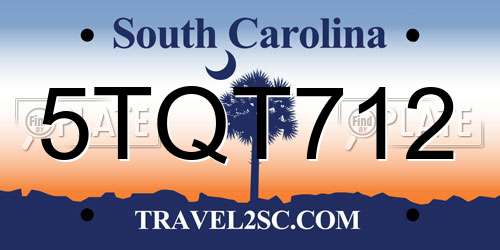 5TQT712 South Carolina License Plate