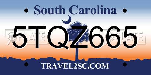 5TQZ665 South Carolina License Plate