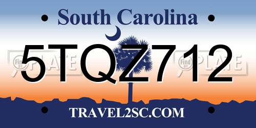5TQZ712 South Carolina License Plate