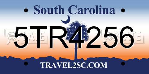 5TR4256 South Carolina License Plate
