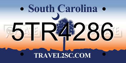 5TR4286 South Carolina License Plate