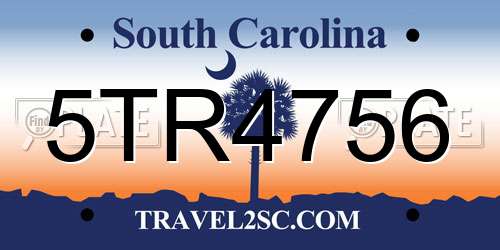 5TR4756 South Carolina License Plate