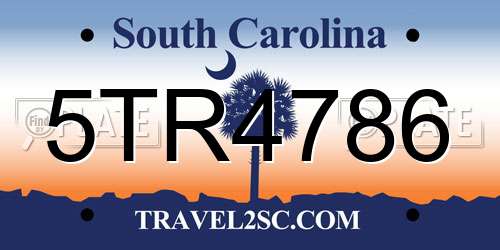 5TR4786 South Carolina License Plate
