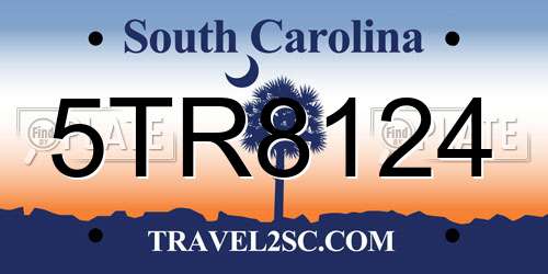 5TR8124 South Carolina License Plate