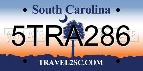 5TRA286 South Carolina License Plate