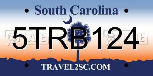 5TRB124 South Carolina License Plate