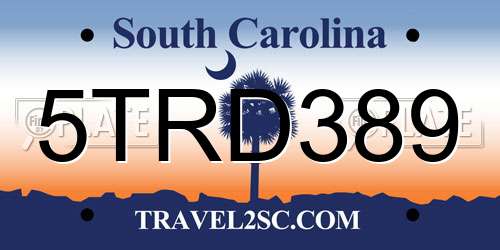 5TRD389 South Carolina License Plate