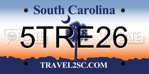 5TRE26 South Carolina License Plate
