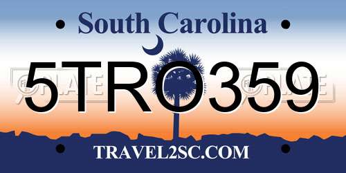 5TRO359 South Carolina License Plate