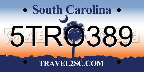 5TRO389 South Carolina License Plate