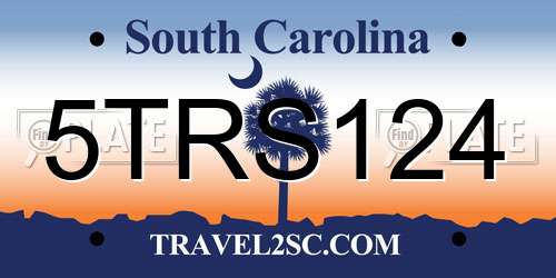 5TRS124 South Carolina License Plate