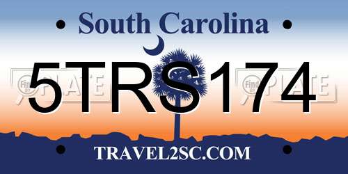 5TRS174 South Carolina License Plate