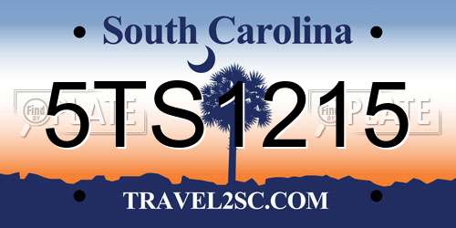 5TS1215 South Carolina License Plate