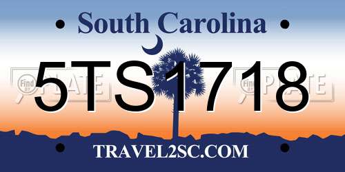 5TS1718 South Carolina License Plate