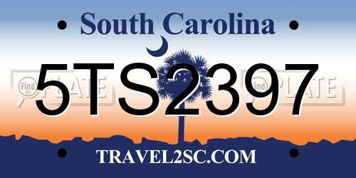 5TS2397 South Carolina License Plate