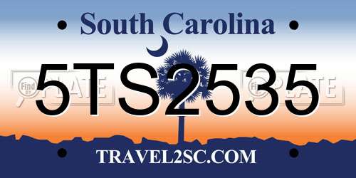 5TS2535 South Carolina License Plate