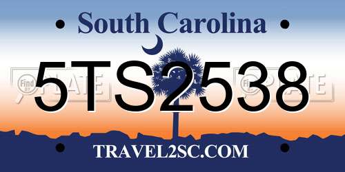 5TS2538 South Carolina License Plate