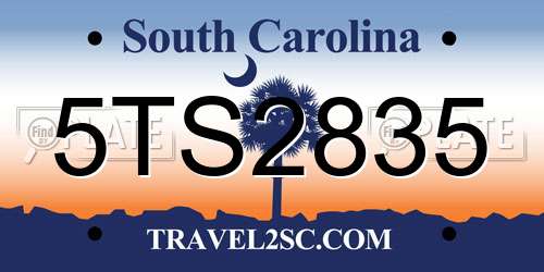 5TS2835 South Carolina License Plate