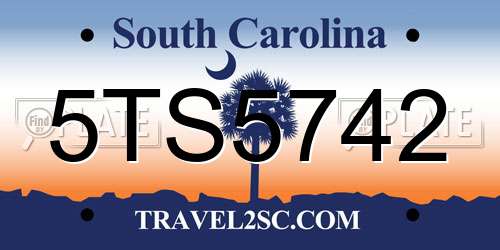 5TS5742 South Carolina License Plate