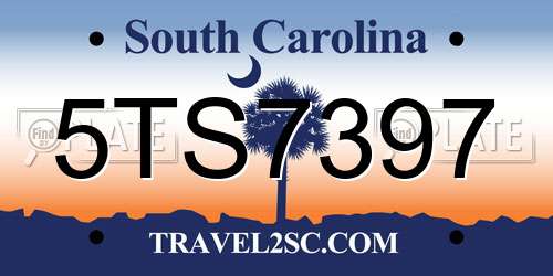 5TS7397 South Carolina License Plate