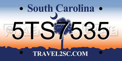 5TS7535 South Carolina License Plate