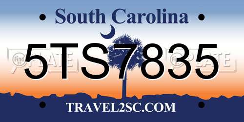 5TS7835 South Carolina License Plate