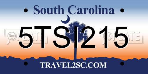 5TSI215 South Carolina License Plate
