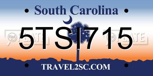 5TSI715 South Carolina License Plate