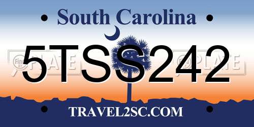 5TSS242 South Carolina License Plate