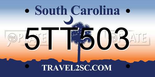 5TT503 South Carolina License Plate