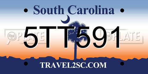5TT591 South Carolina License Plate