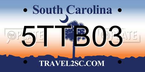 5TTB03 South Carolina License Plate