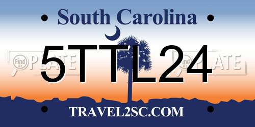 5TTL24 South Carolina License Plate