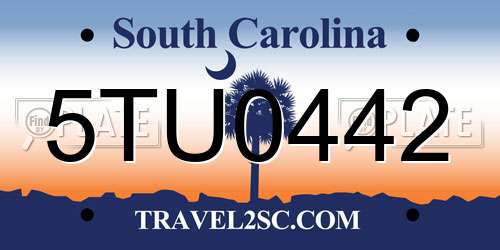 5TU0442 South Carolina License Plate