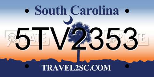 5TV2353 South Carolina License Plate