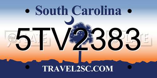 5TV2383 South Carolina License Plate