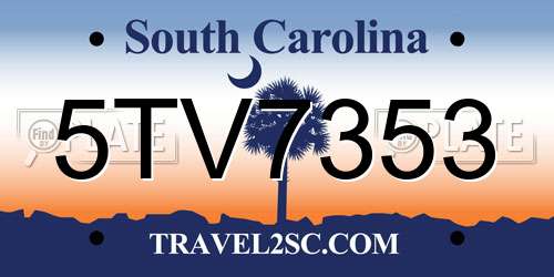 5TV7353 South Carolina License Plate