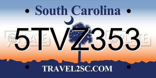 5TVZ353 South Carolina License Plate