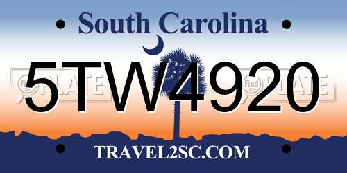 5TW4920 South Carolina License Plate