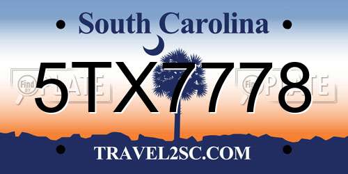 5TX7778 South Carolina License Plate