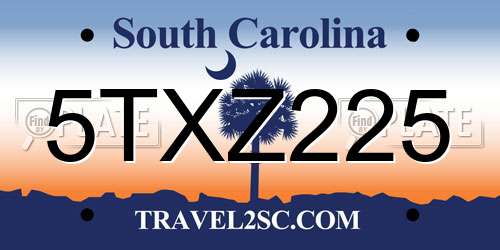 5TXZ225 South Carolina License Plate