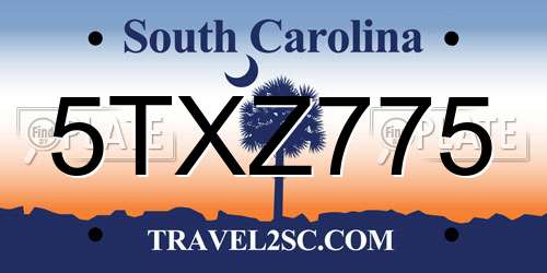 5TXZ775 South Carolina License Plate