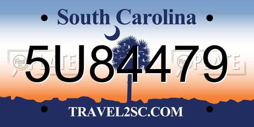 5U84479 South Carolina License Plate