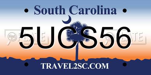 5UCS56 South Carolina License Plate